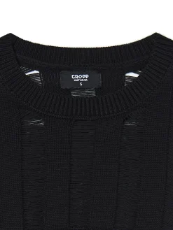 Discount Cropp krótki sweter czarny