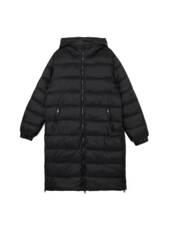 Clearance Cropp płaszcz puffer z kapturem czarny