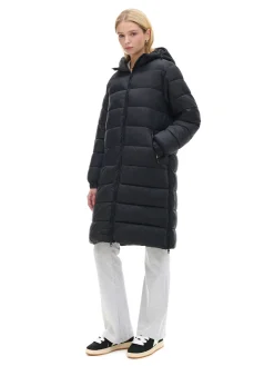 Clearance Cropp płaszcz puffer z kapturem czarny