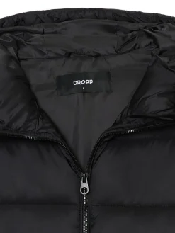 Clearance Cropp płaszcz puffer z kapturem czarny