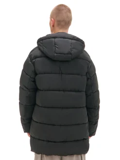 Sale Cropp pikowany płaszcz z kapturem czarny