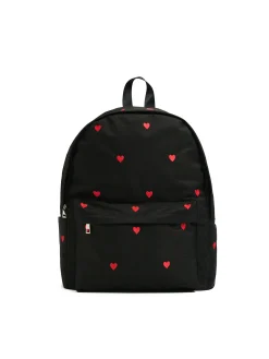 Fashion Cropp Czarny plecak w serca czerwony