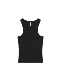 Sale Cropp prążkowany top czarny