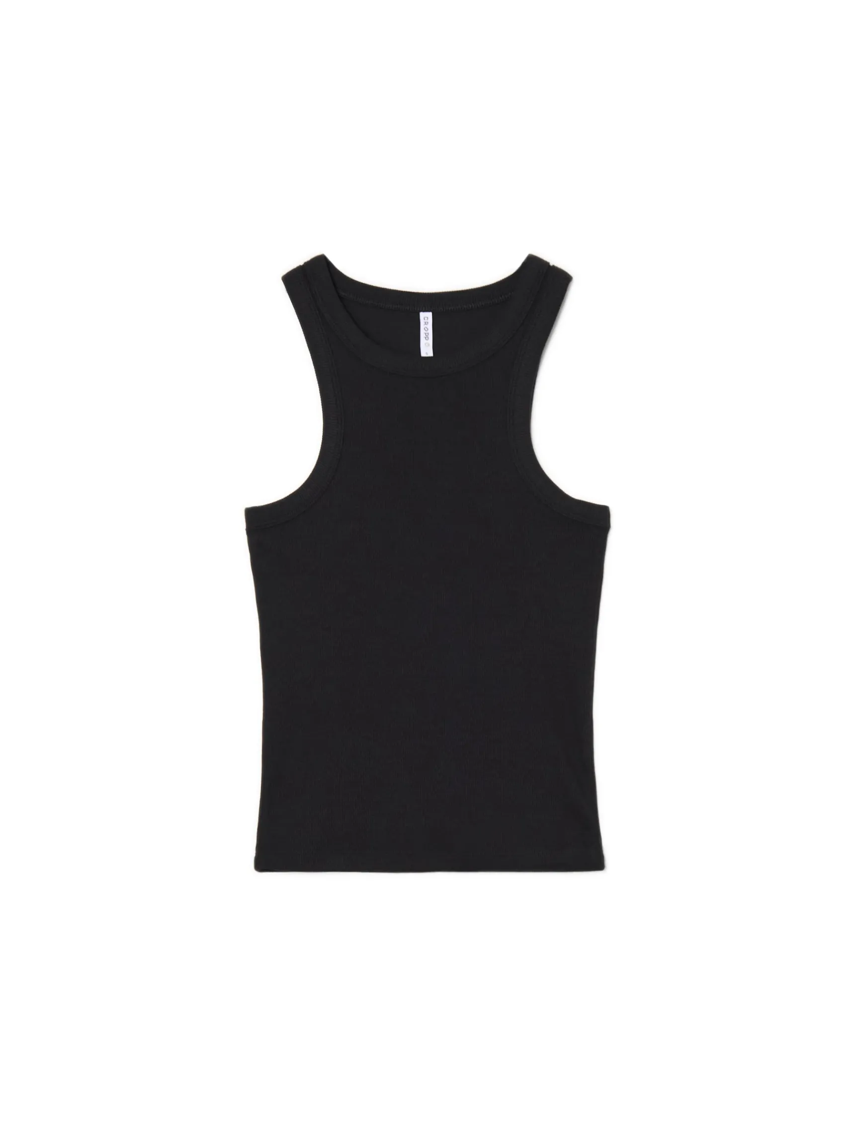 Sale Cropp prążkowany top czarny