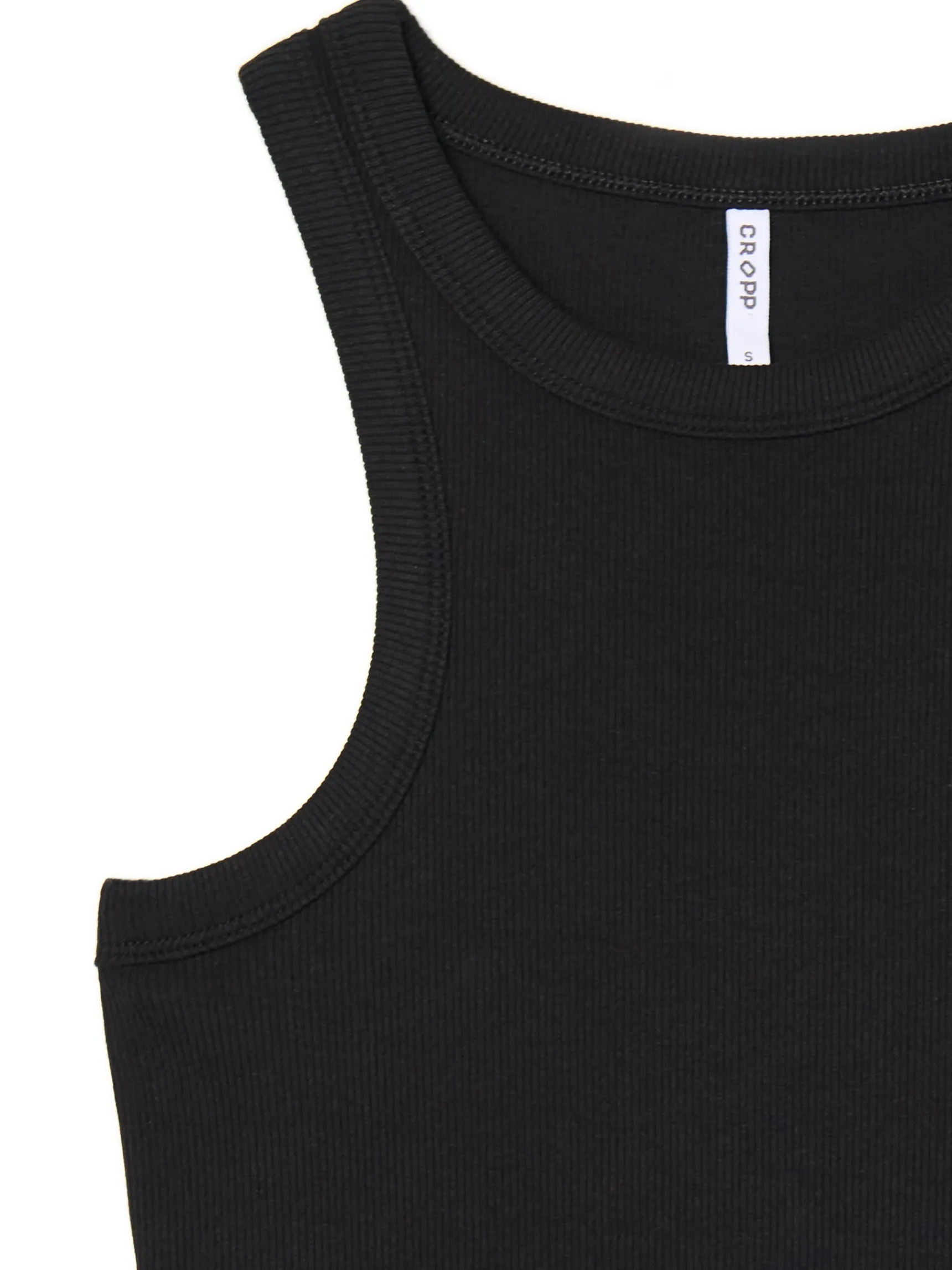 Sale Cropp prążkowany top czarny