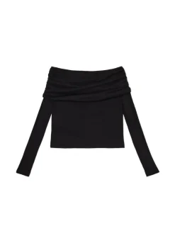 Sale Cropp sweter typu carmen czarny