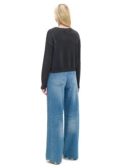 Discount Cropp sweter z efektem sprania czarny