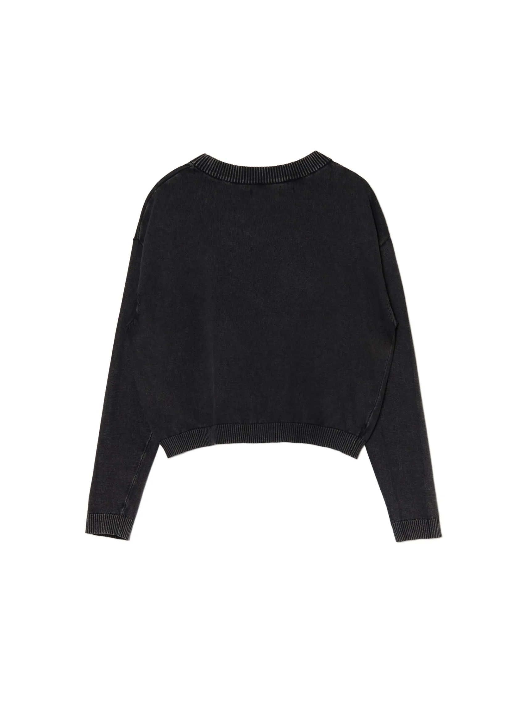 Discount Cropp sweter z efektem sprania czarny