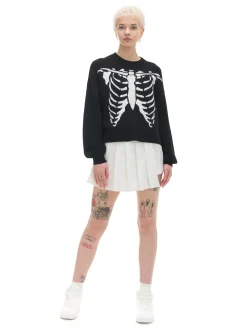 Online Cropp sweter z kontrastowym nadrukiem czarny