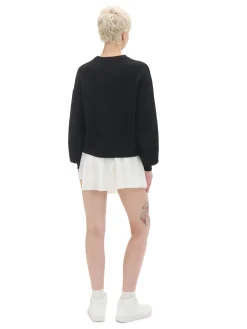 Online Cropp sweter z kontrastowym nadrukiem czarny