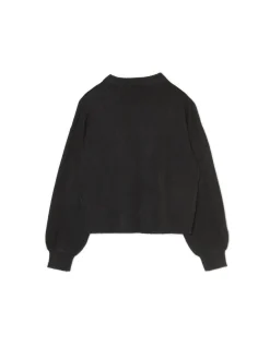 Online Cropp sweter z kontrastowym nadrukiem czarny
