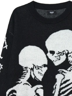 Sale Cropp sweter z motywem kościotrupów czarny