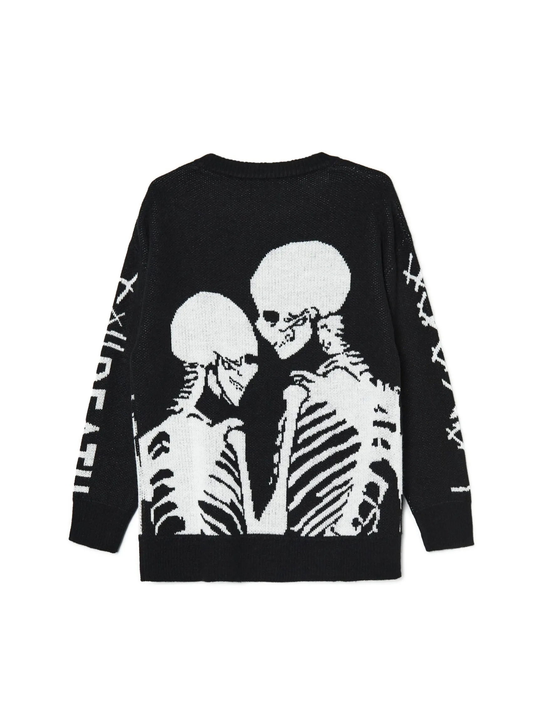 Sale Cropp sweter z motywem kościotrupów czarny