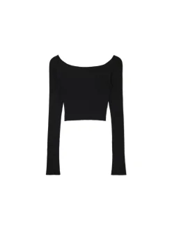 Hot Cropp sweter z odkrytymi ramionami czarny