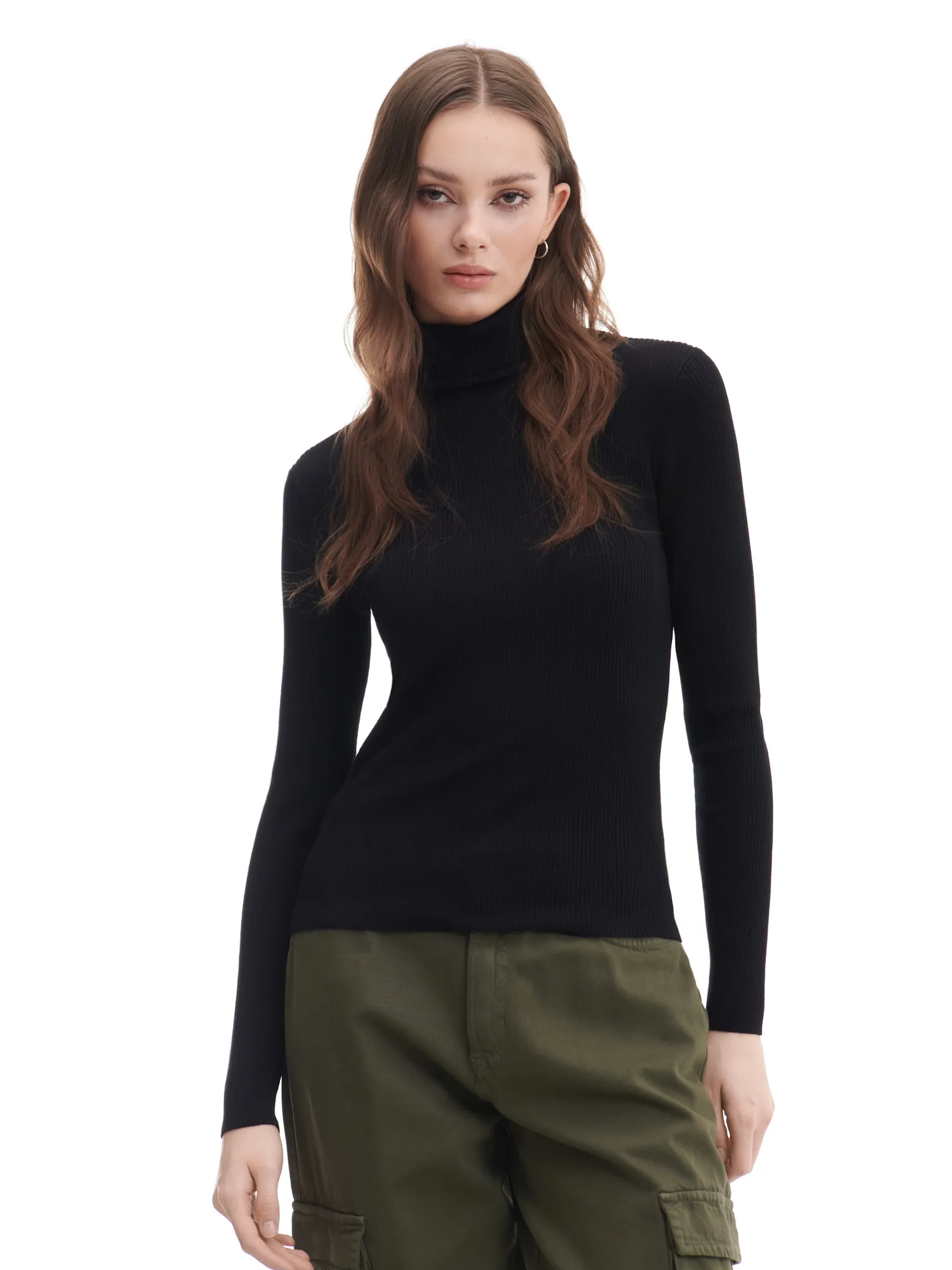 Online Cropp sweter z półgolfem czarny