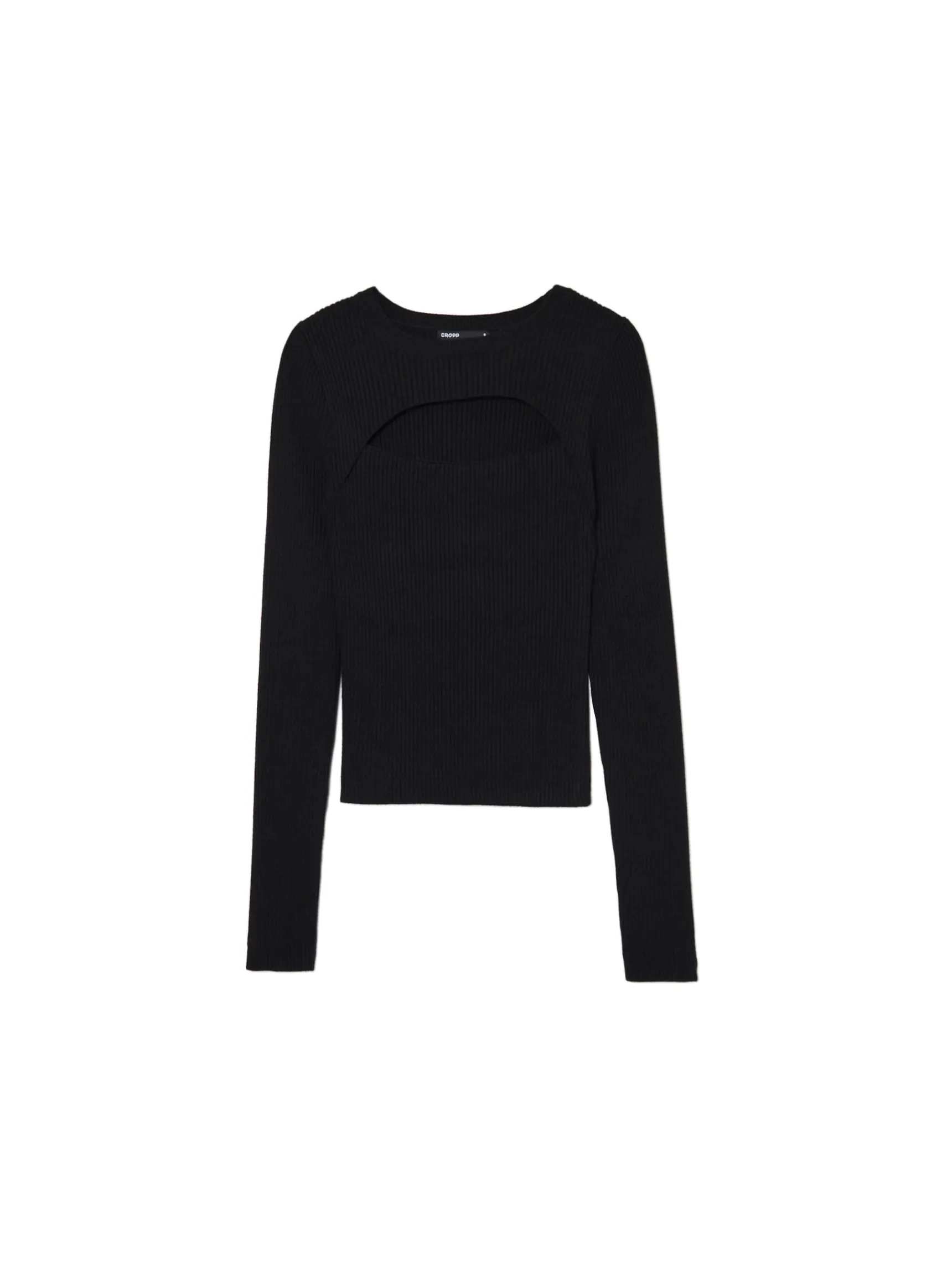 Outlet Cropp sweter z wycięciem z przodu czarny
