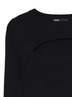 Outlet Cropp sweter z wycięciem z przodu czarny