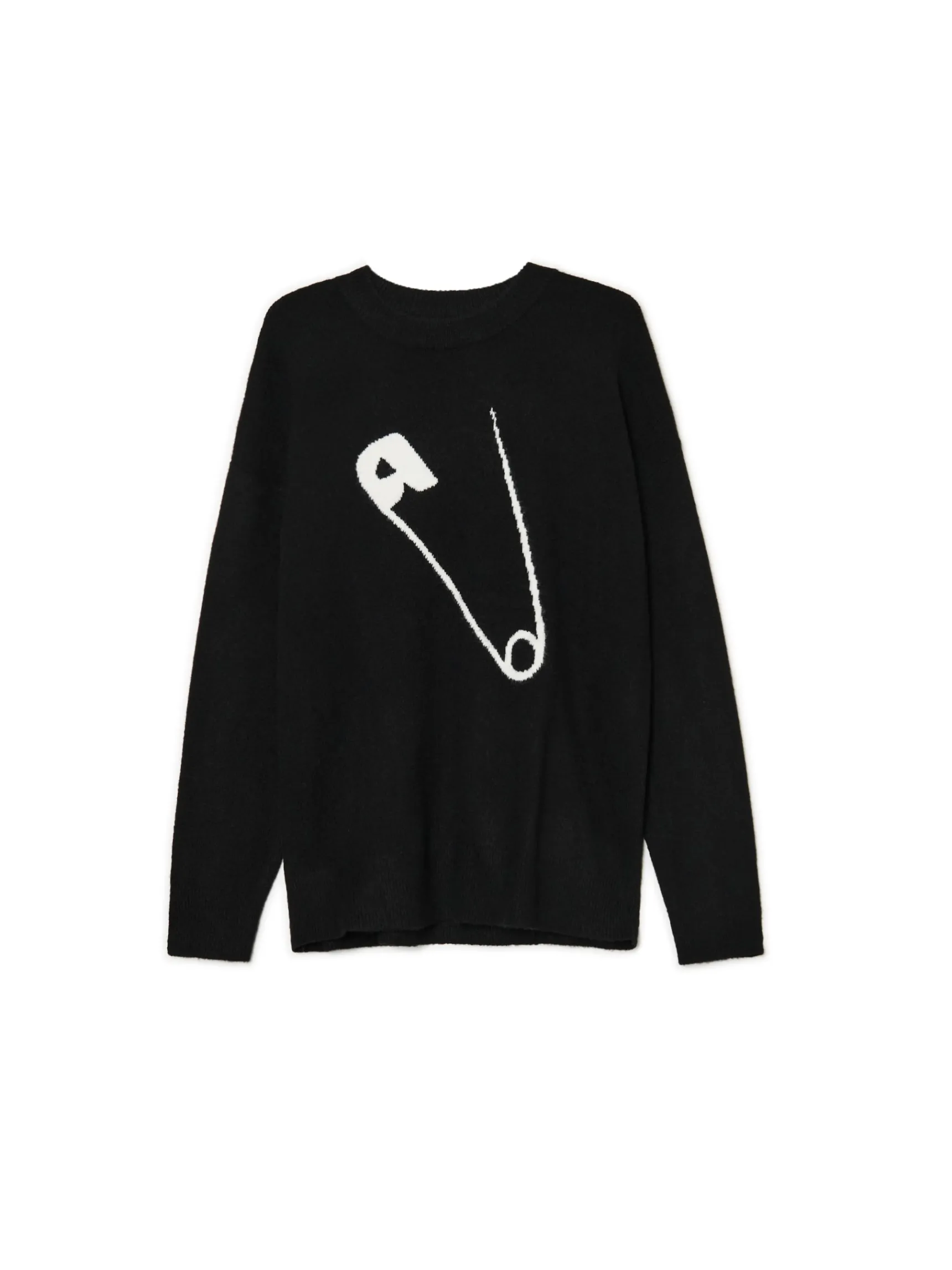 Clearance Cropp sweter ze agrafką czarny