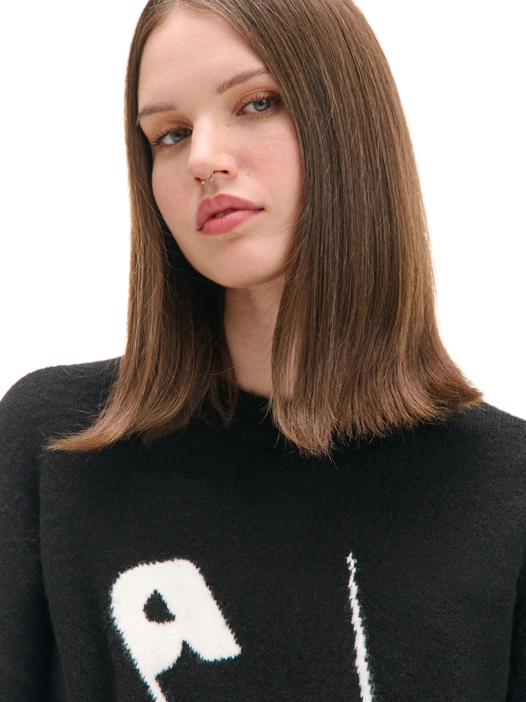 Clearance Cropp sweter ze agrafką czarny