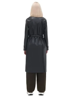 Fashion Cropp trencz z imitacji skóry czarny