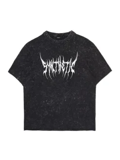 Online Cropp T-shirt z efektem acid wash czarny