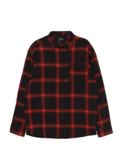 Sale Cropp Czerwona flanelowa koszula w kratę czerwony