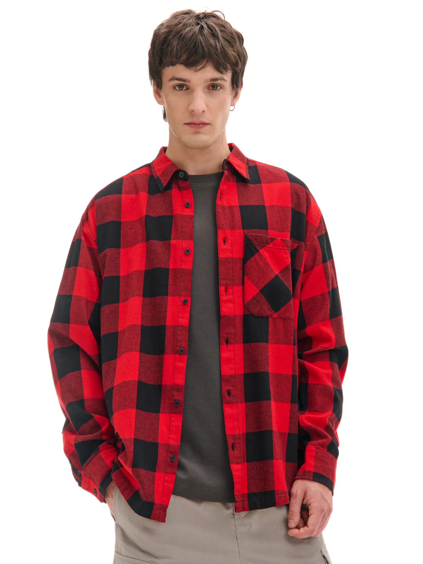 Clearance Cropp Czerwona koszula w kratę czerwony