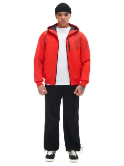 Discount Cropp Czerwona kurtka z kapturem czerwony