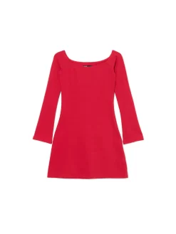 New Cropp Czerwona sukienka mini z rękawami flare czerwony