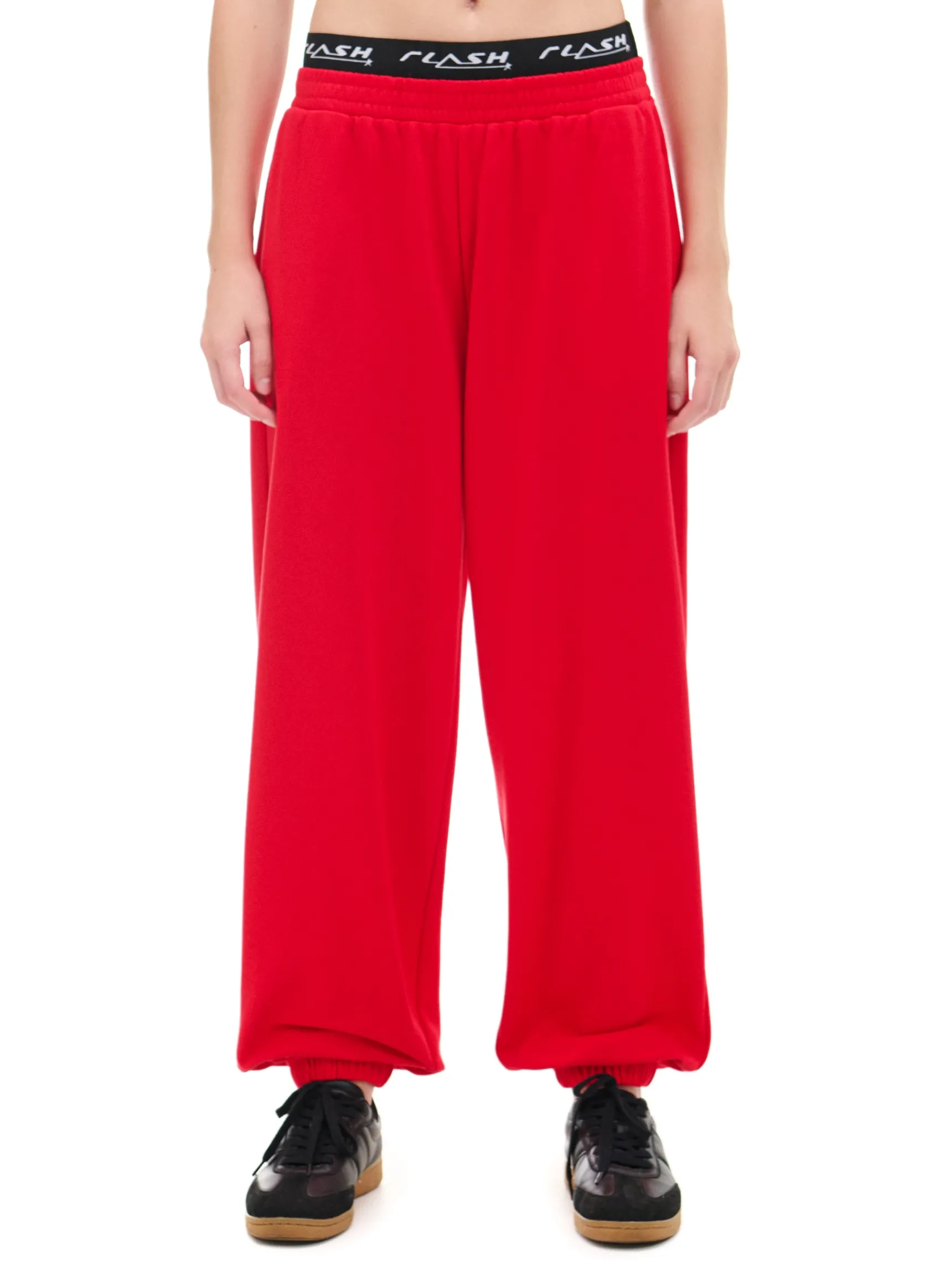 Hot Cropp Czerwone dresowe joggery czerwony