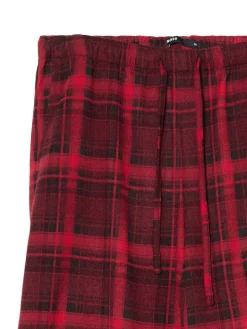 Outlet Cropp Czerwone spodnie baggy w kratę czerwony