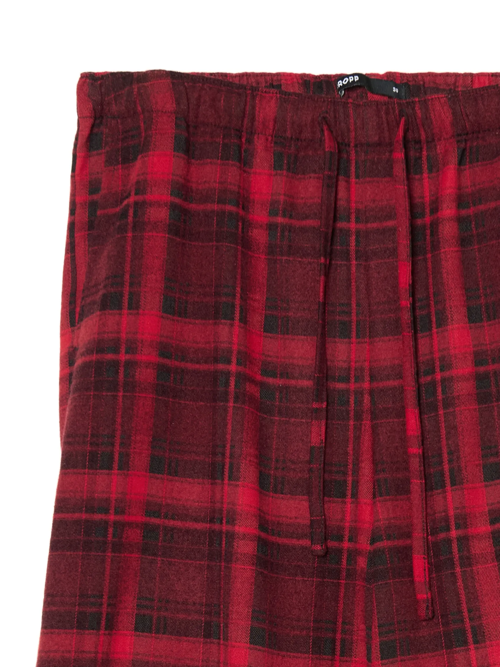 Outlet Cropp Czerwone spodnie baggy w kratę czerwony