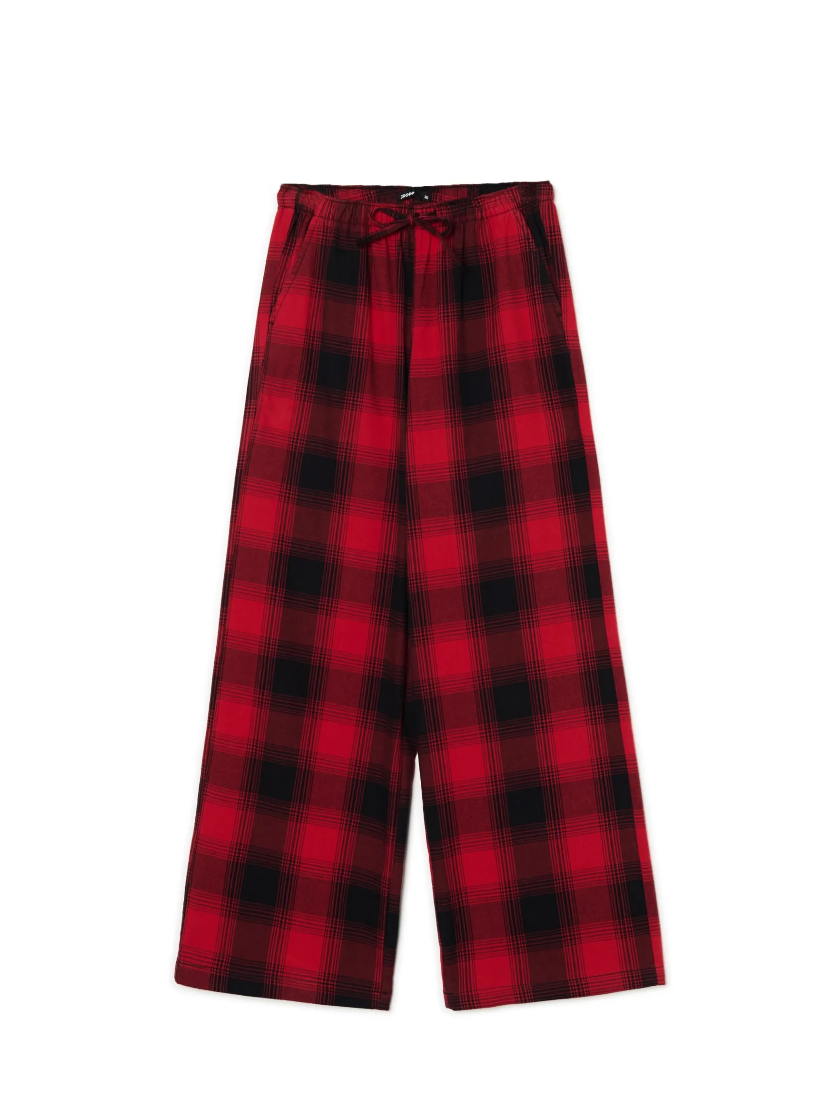 Clearance Cropp Czerwone spodnie w kratę czerwony