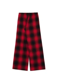 Clearance Cropp Czerwone spodnie w kratę czerwony