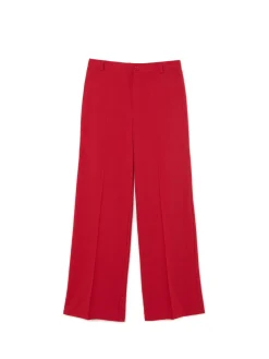 Clearance Cropp Czerwone spodnie z wysokim stanem czerwony