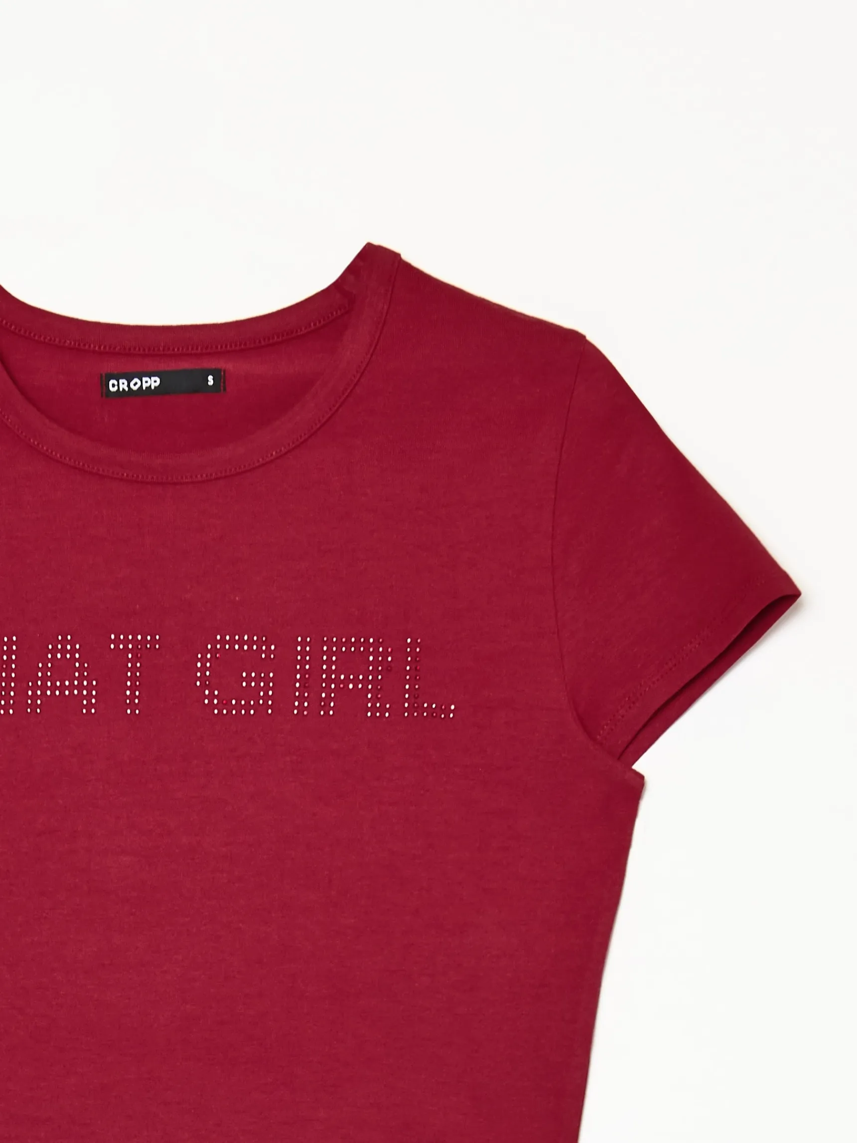 Fashion Cropp crop top z cyrkoniami czerwony