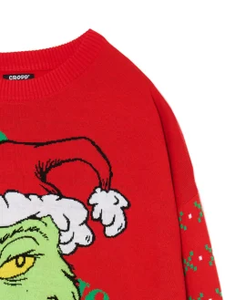 New Cropp sweter świąteczny Grinch czerwony