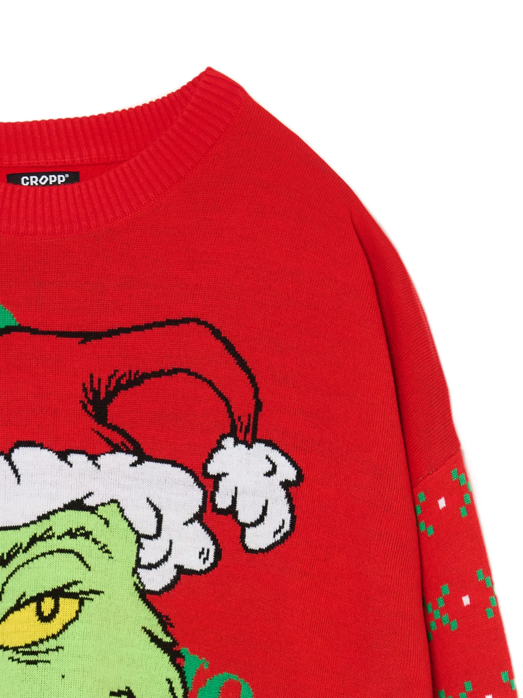 New Cropp sweter świąteczny Grinch czerwony