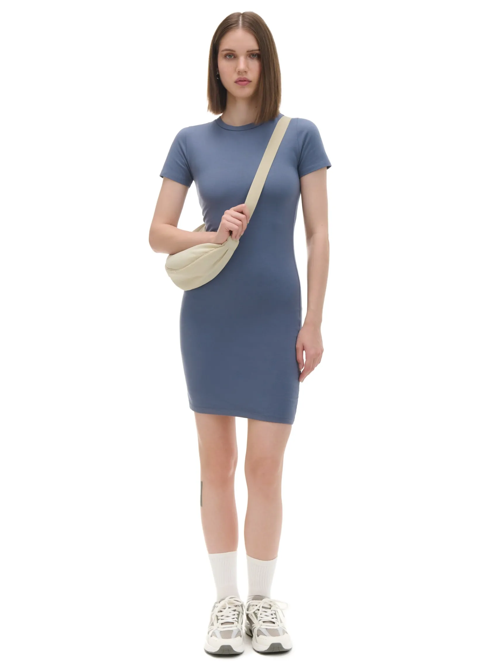 Online Cropp Dopasowana sukienka mini granatowy