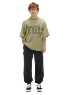 Sale Cropp Dresowe joggery comfort fit z lampasami czarny