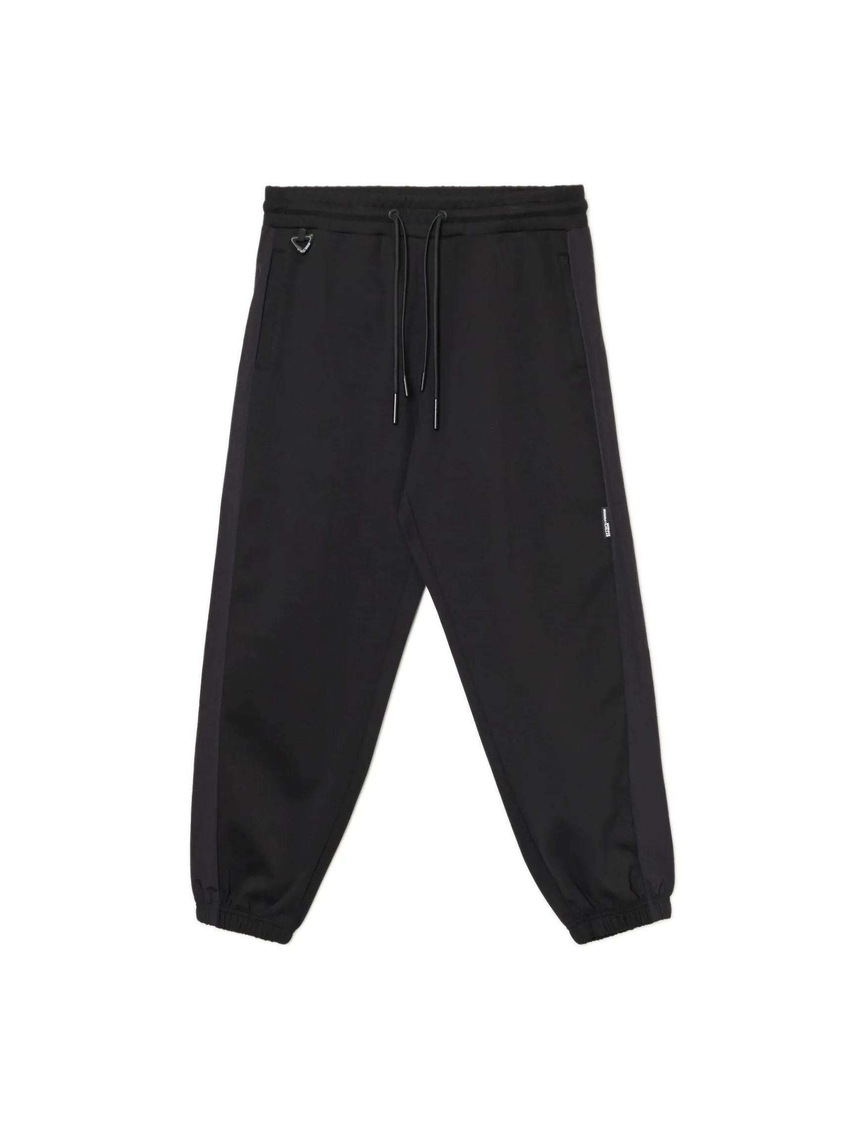 Sale Cropp Dresowe joggery comfort fit z lampasami czarny