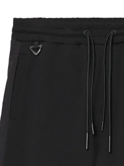 Sale Cropp Dresowe joggery comfort fit z lampasami czarny