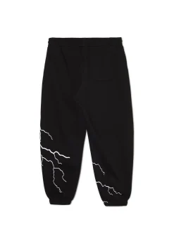 Outlet Cropp Dresowe joggery z odblaskowym printem czarny