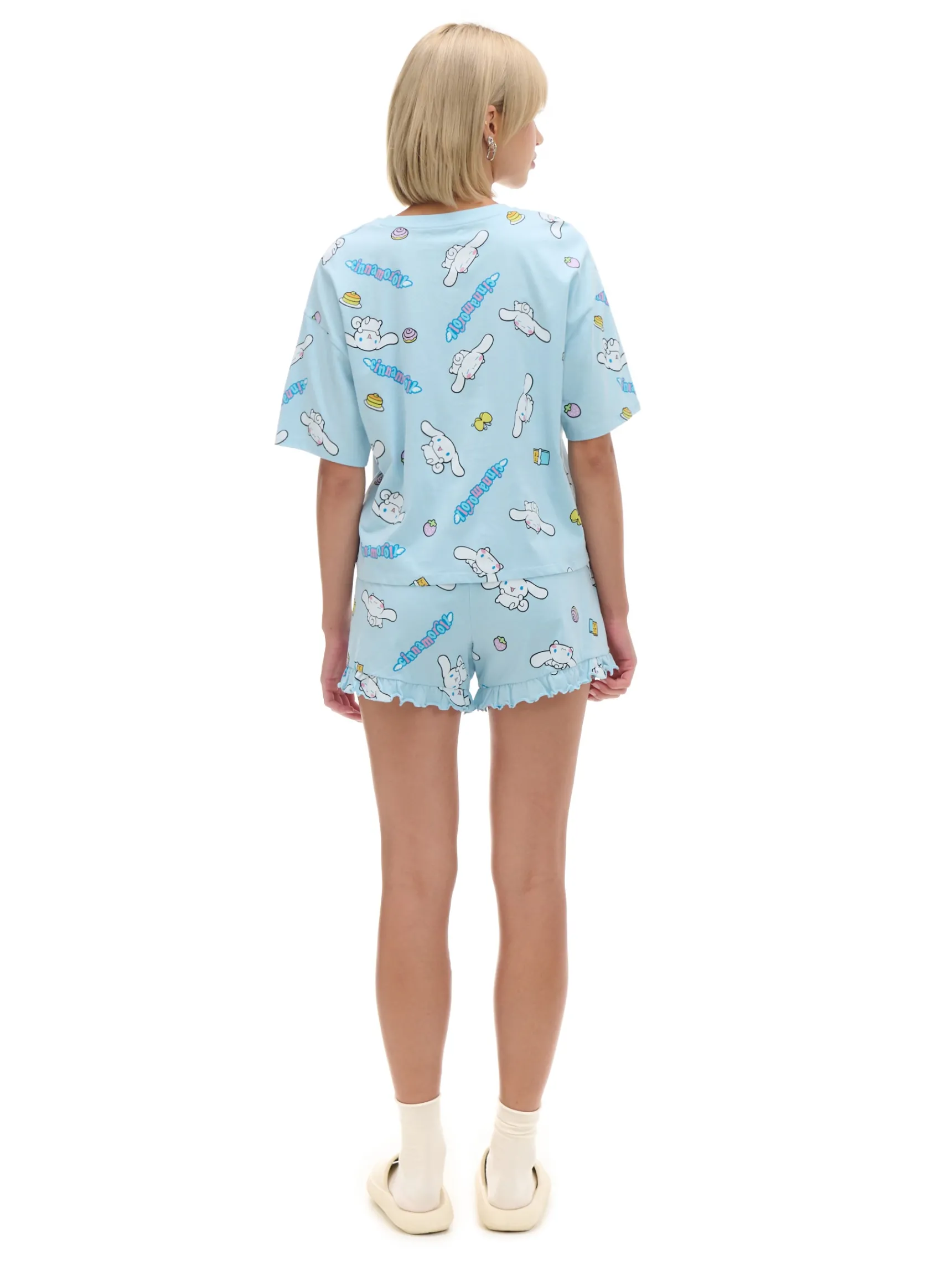 Hot Cropp Dwuczęściowa krótka piżama Cinnamoroll różowy