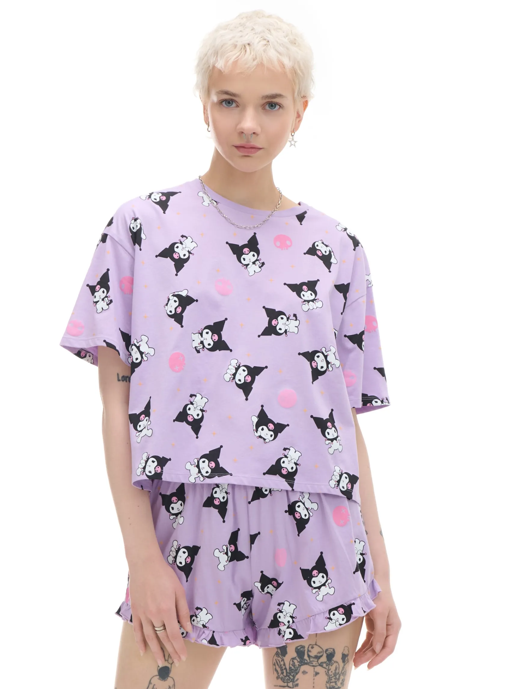 New Cropp Dwuczęściowa piżama Kuromi fioletowy