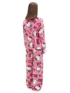 Sale Cropp Dwuczęściowa pluszowa piżama Hello Kitty różowy
