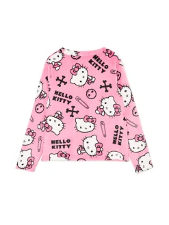 Sale Cropp Dwuczęściowa pluszowa piżama Hello Kitty różowy