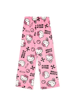 Sale Cropp Dwuczęściowa pluszowa piżama Hello Kitty różowy