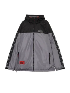Clearance Cropp Dwukolorowa kurtka z kapturem szary