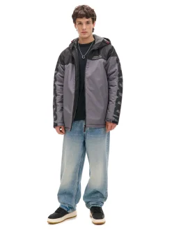 Clearance Cropp Dwukolorowa kurtka z kapturem szary